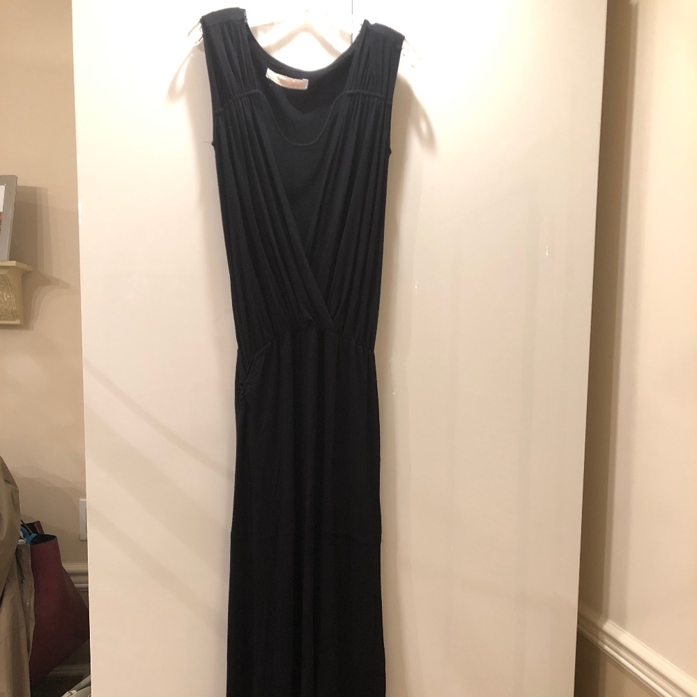Black Wrap Soft Casual Maxi Dress